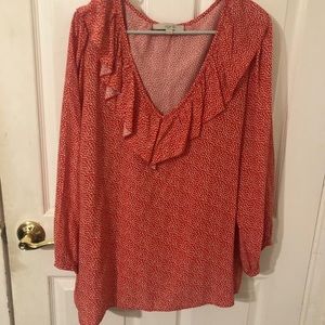 Red Ruffle blouse